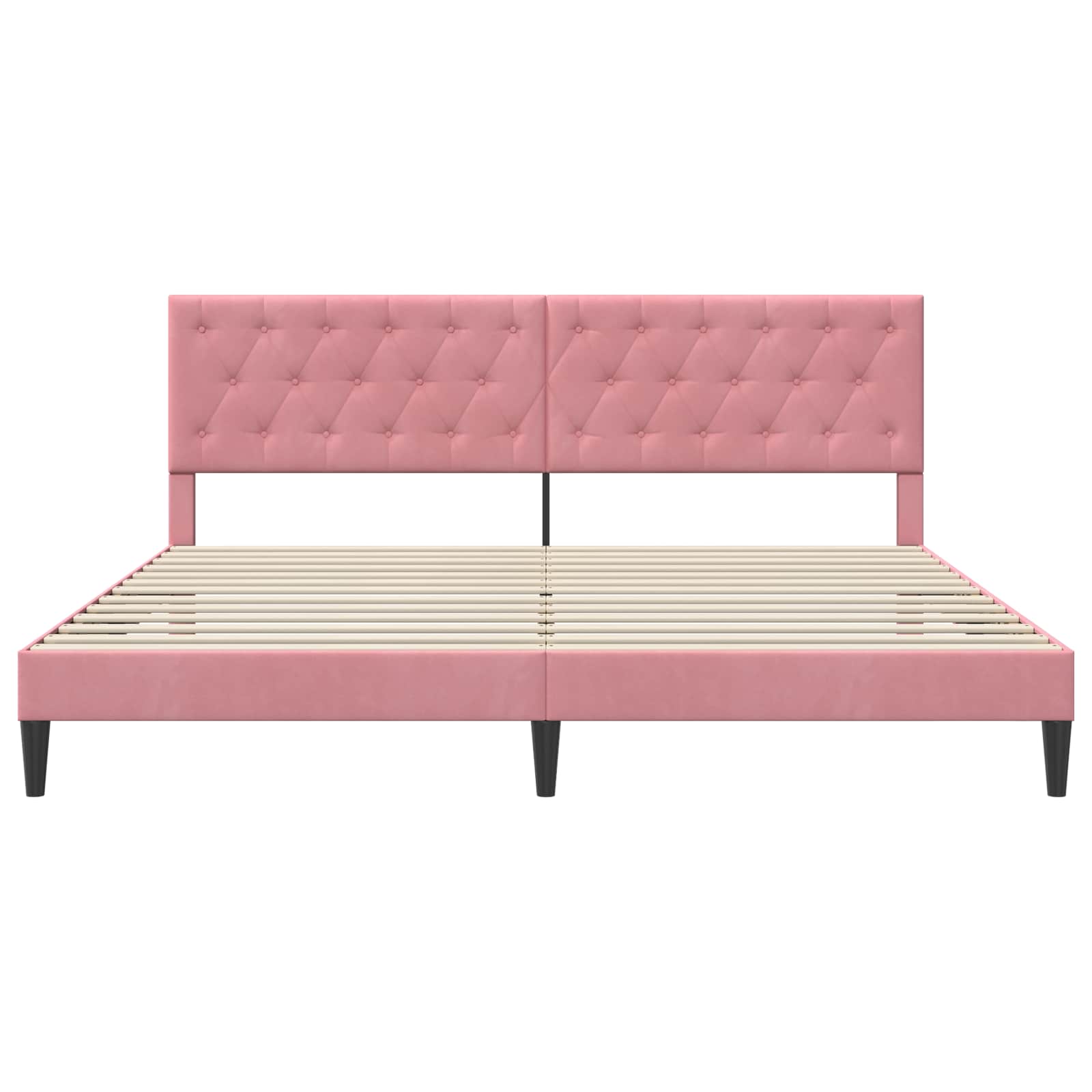 Bettrahmen mit Kopfteil Rosa 200 x 200 cm Samt