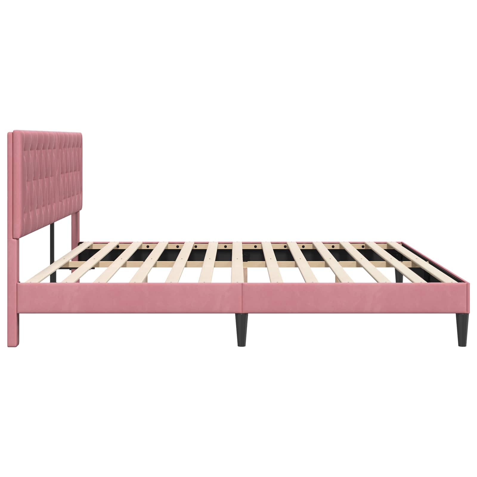Bettrahmen mit Kopfteil Rosa 200 x 200 cm Samt