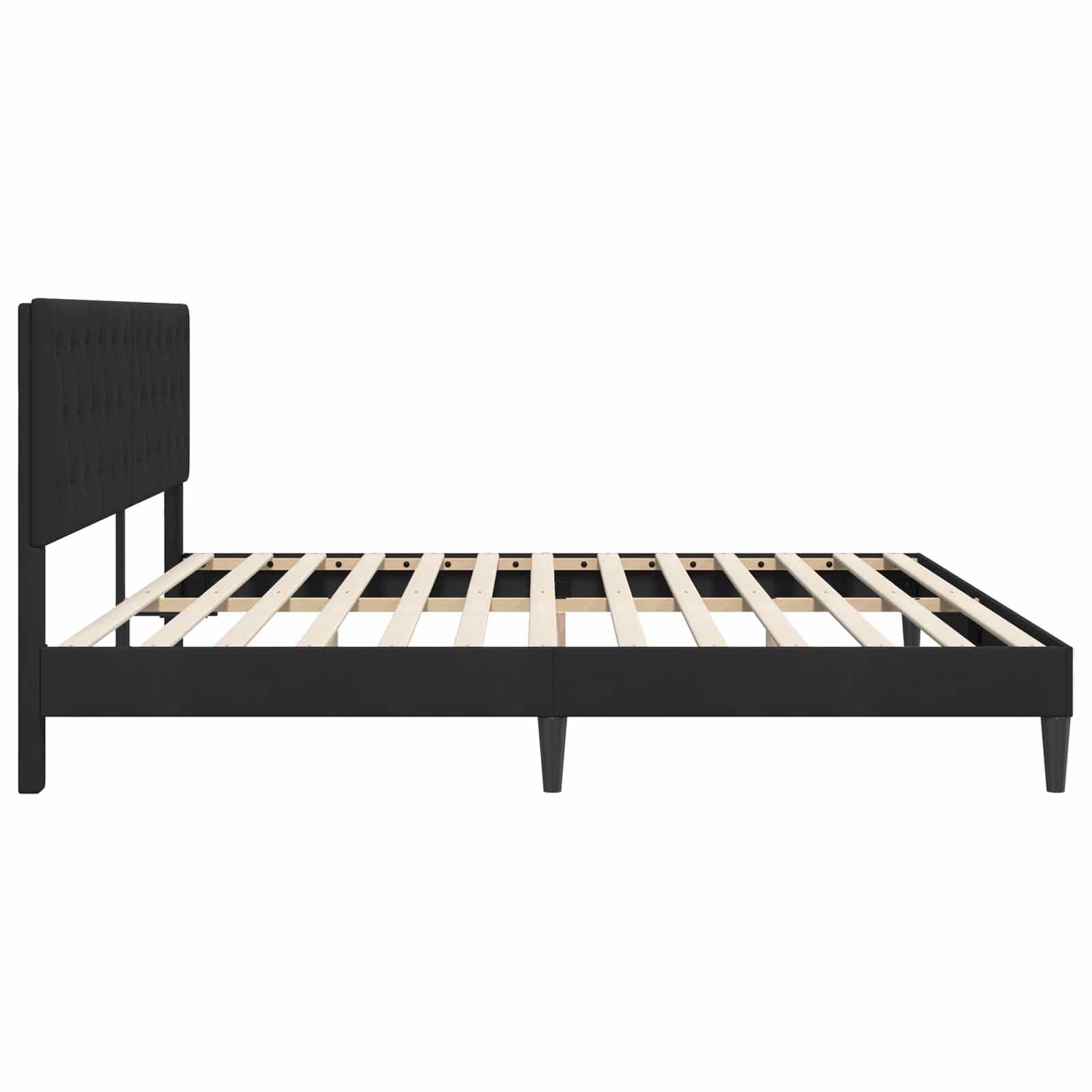 Bettrahmen mit Kopfteil Schwarz 200 x 200 cm Samt