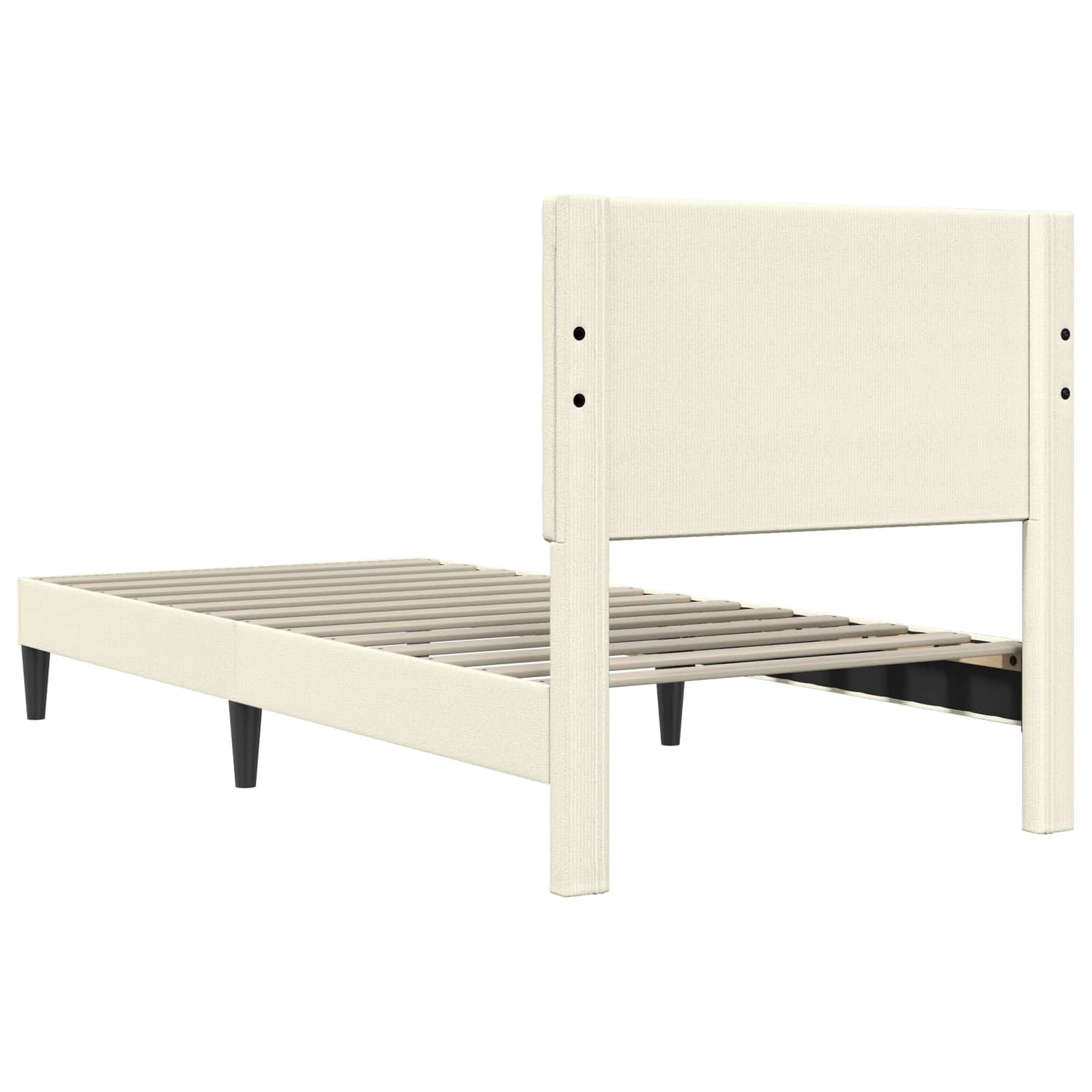 Bettrahmen mit Kopfteil Creme 90 x 200 cm Cordstoff