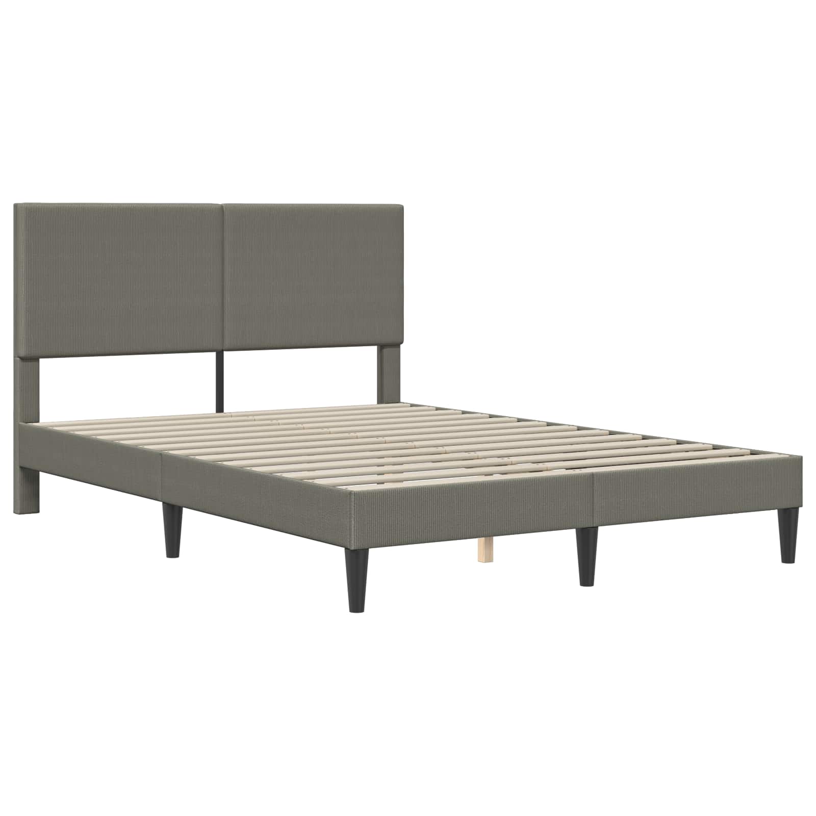 Bettrahmen mit Kopfteil Hellgrau 160 x 200 cm Cordstoff