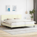 Bettrahmen mit Kopfteil Creme 180 x 200 cm Cordstoff