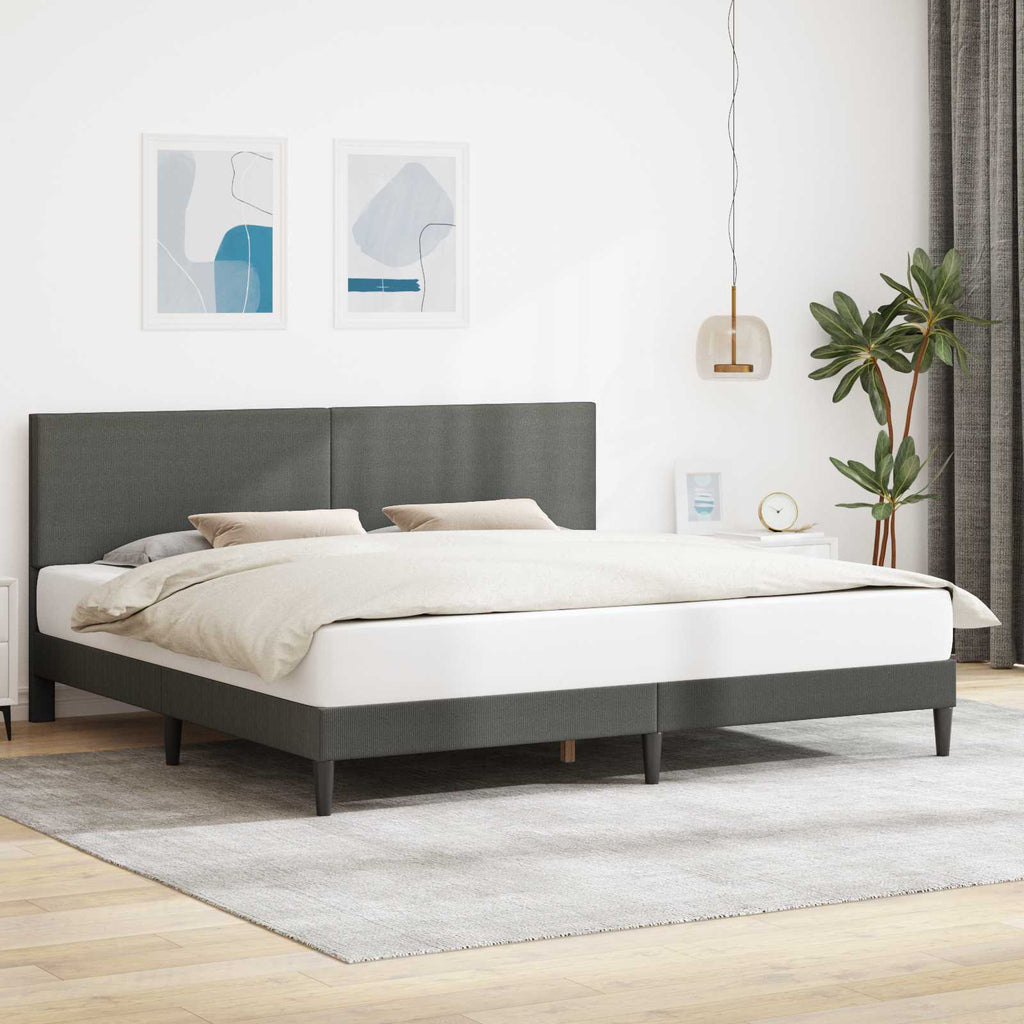 Bettrahmen mit Kopfteil Dunkelgrau 200 x 200 cm Cordstoff