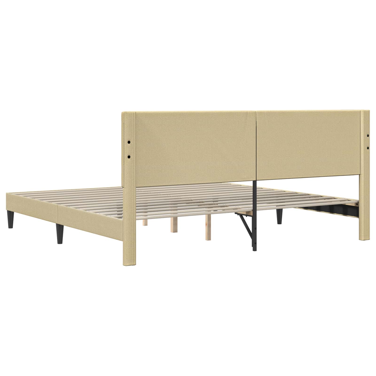 Bettrahmen mit Kopfteil Hellgrün-Grau 200 x 200 cm Cordstoff