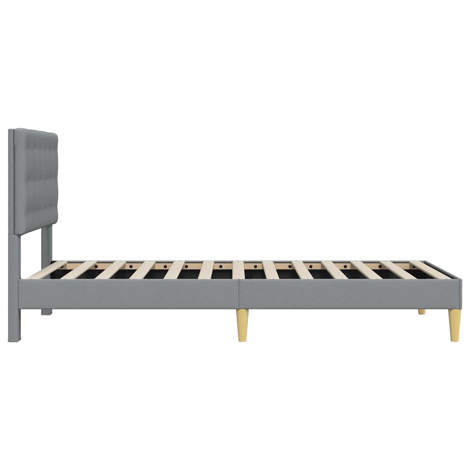 Bettrahmen mit Kopfteil Hellgrau 80 x 200 cm Stoff