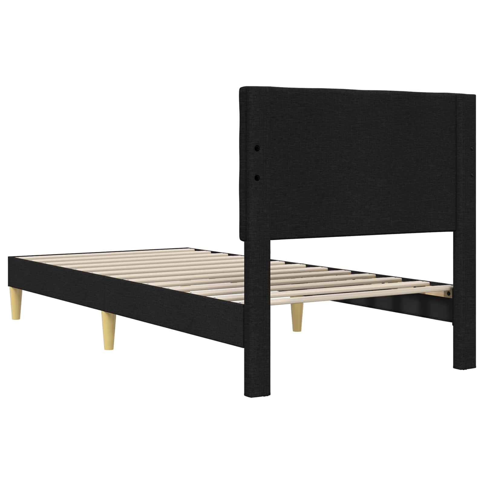 Bettrahmen mit Kopfteil Schwarz 80 x 200 cm Stoff