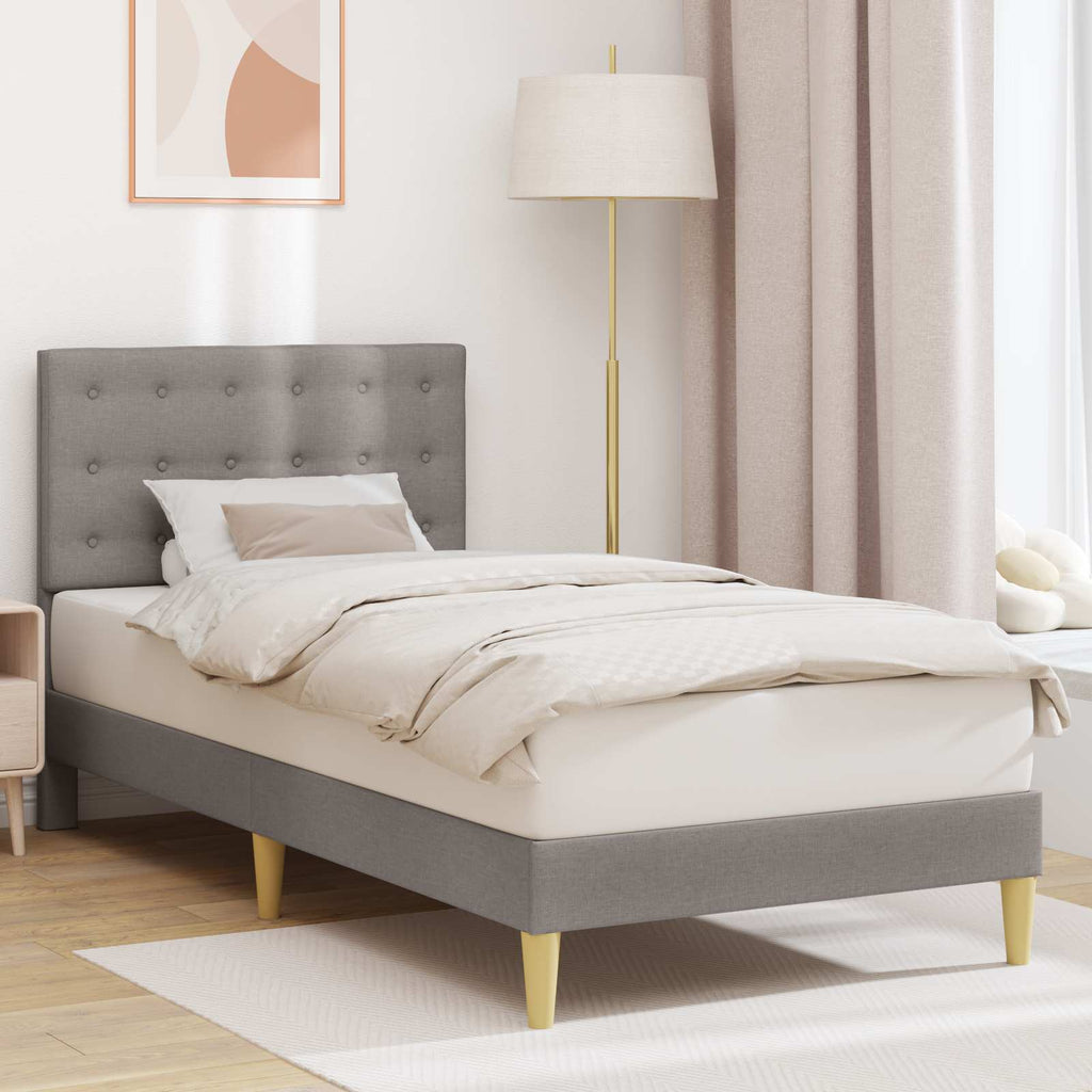 Bettrahmen mit Kopfteil Taupe 80 x 200 cm Stoff