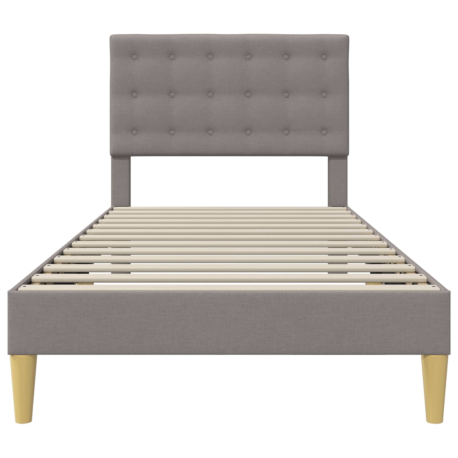 Bettrahmen mit Kopfteil Taupe 80 x 200 cm Stoff