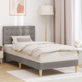 Bettrahmen mit Kopfteil Taupe 90 x 190 cm Stoff
