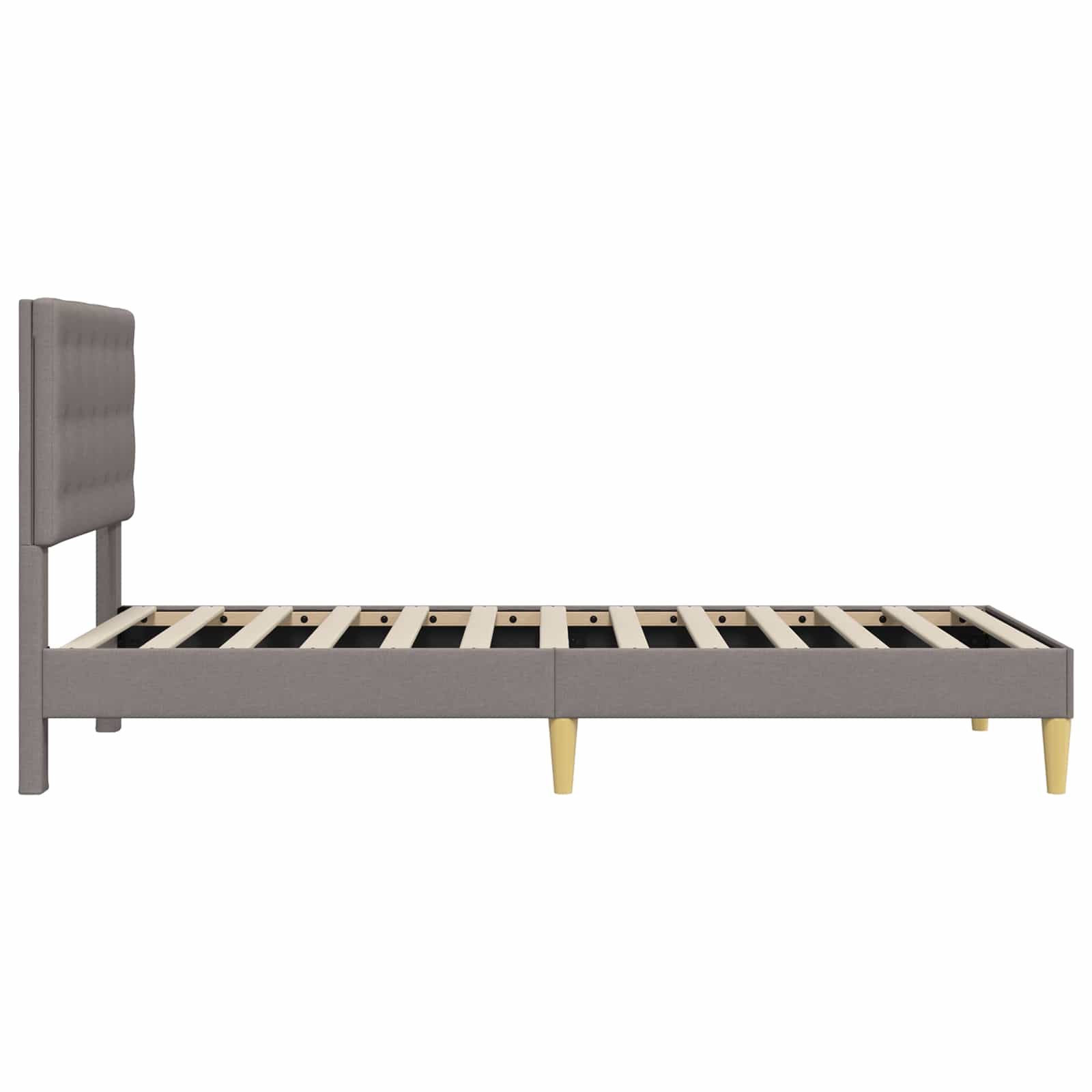 Bettrahmen mit Kopfteil Taupe 90 x 190 cm Stoff