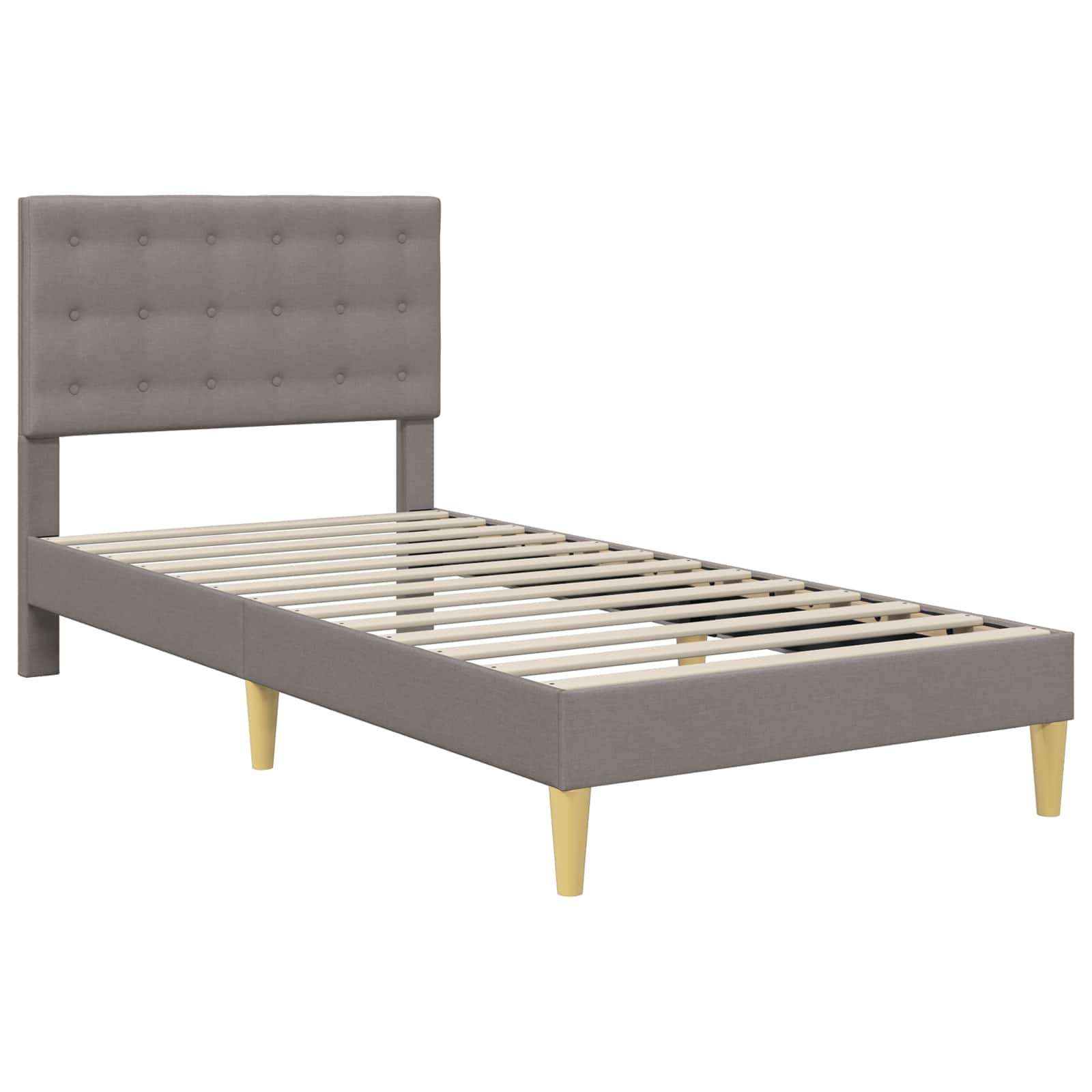 Bettrahmen mit Kopfteil Taupe 90 x 200 cm Stoff