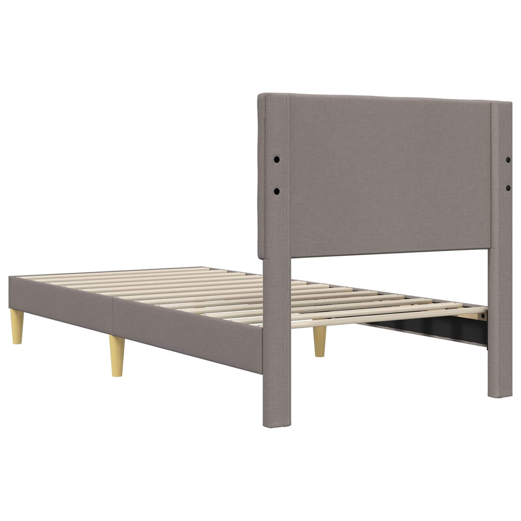 Bettrahmen mit Kopfteil Taupe 100 x 200 cm Stoff