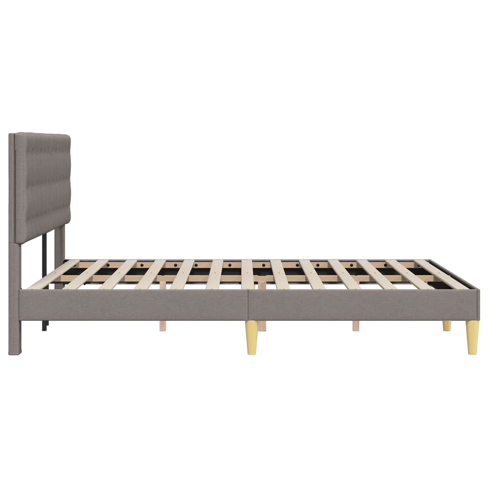 Bettrahmen mit Kopfteil Taupe 120 x 190 cm Stoff