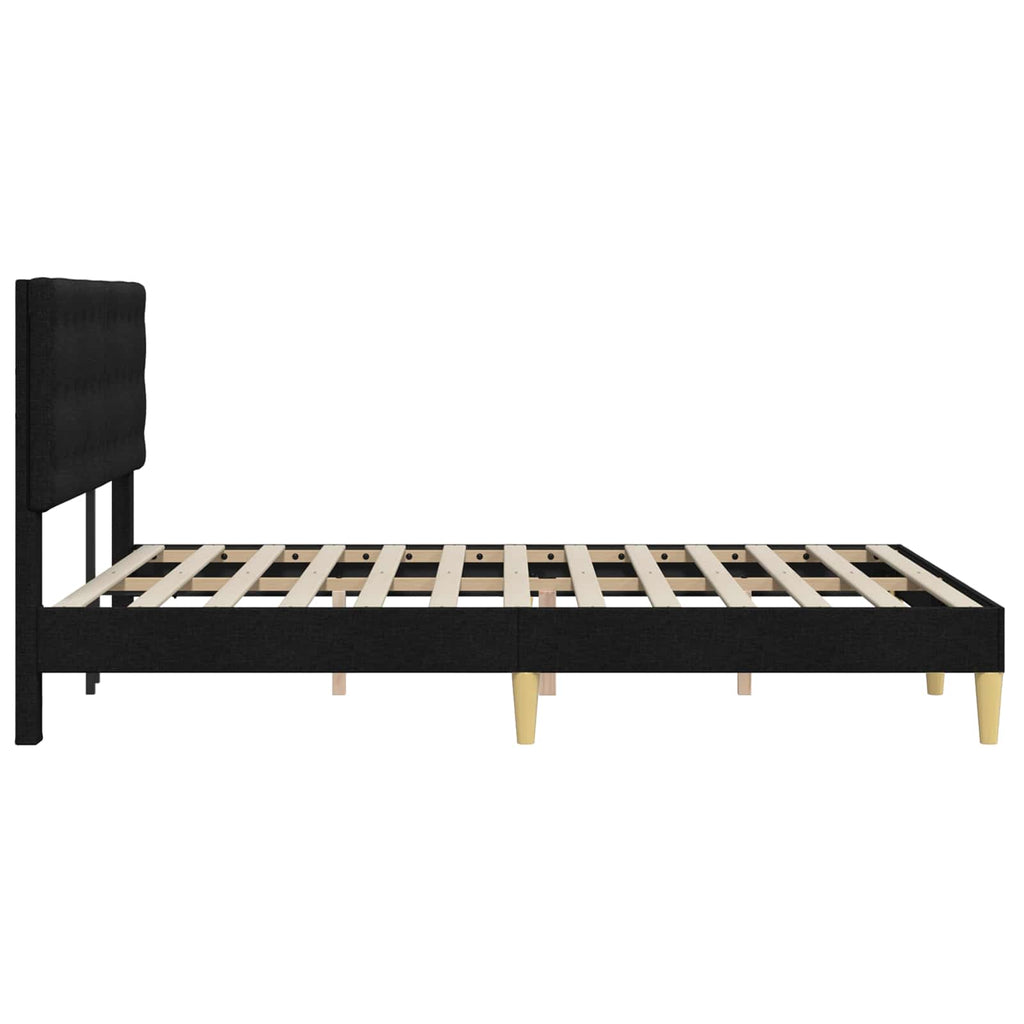 Bettrahmen mit Kopfteil Schwarz 120 x 200 cm Stoff