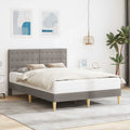 Bettrahmen mit Kopfteil Taupe 120 x 200 cm Stoff