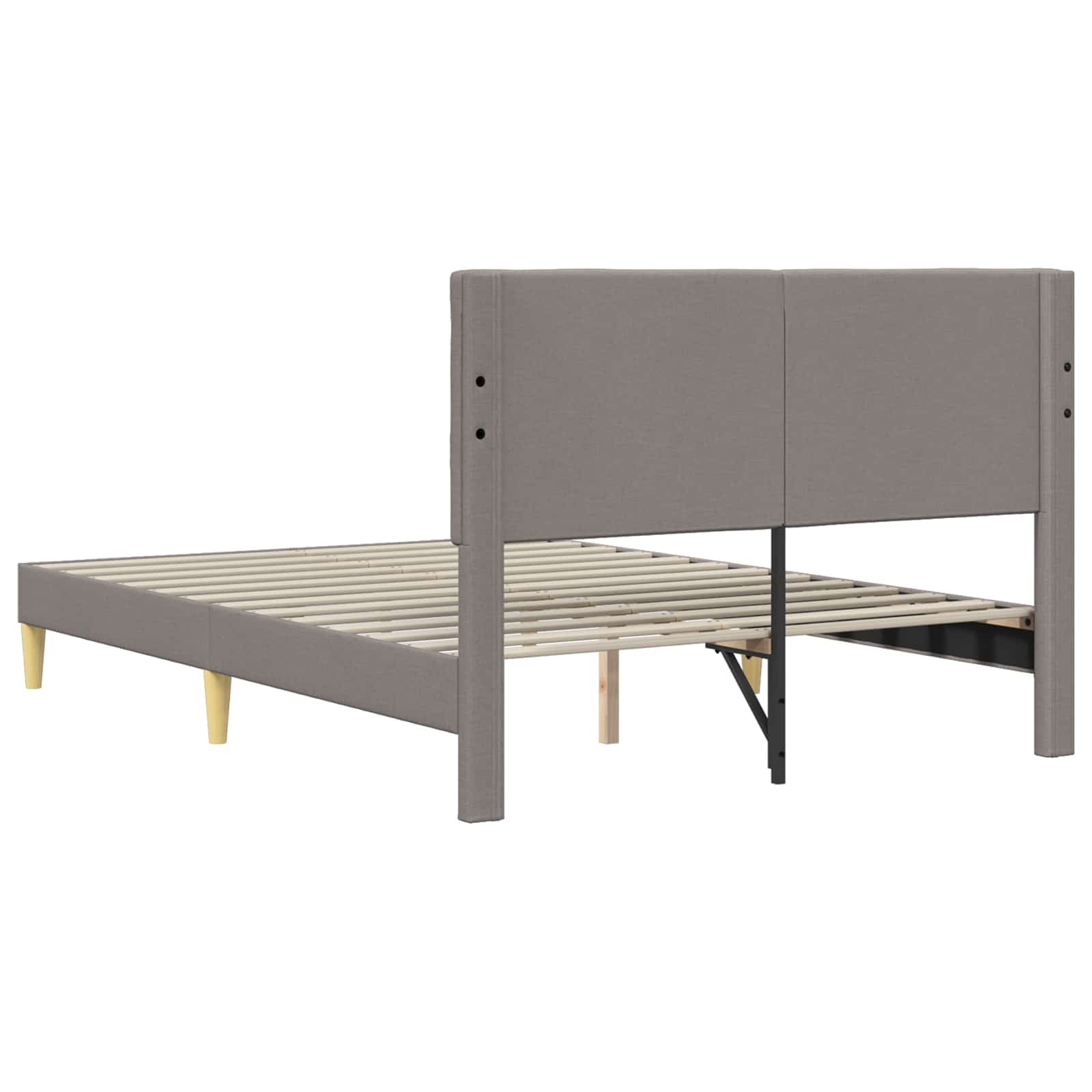 Bettrahmen mit Kopfteil Taupe 120 x 200 cm Stoff