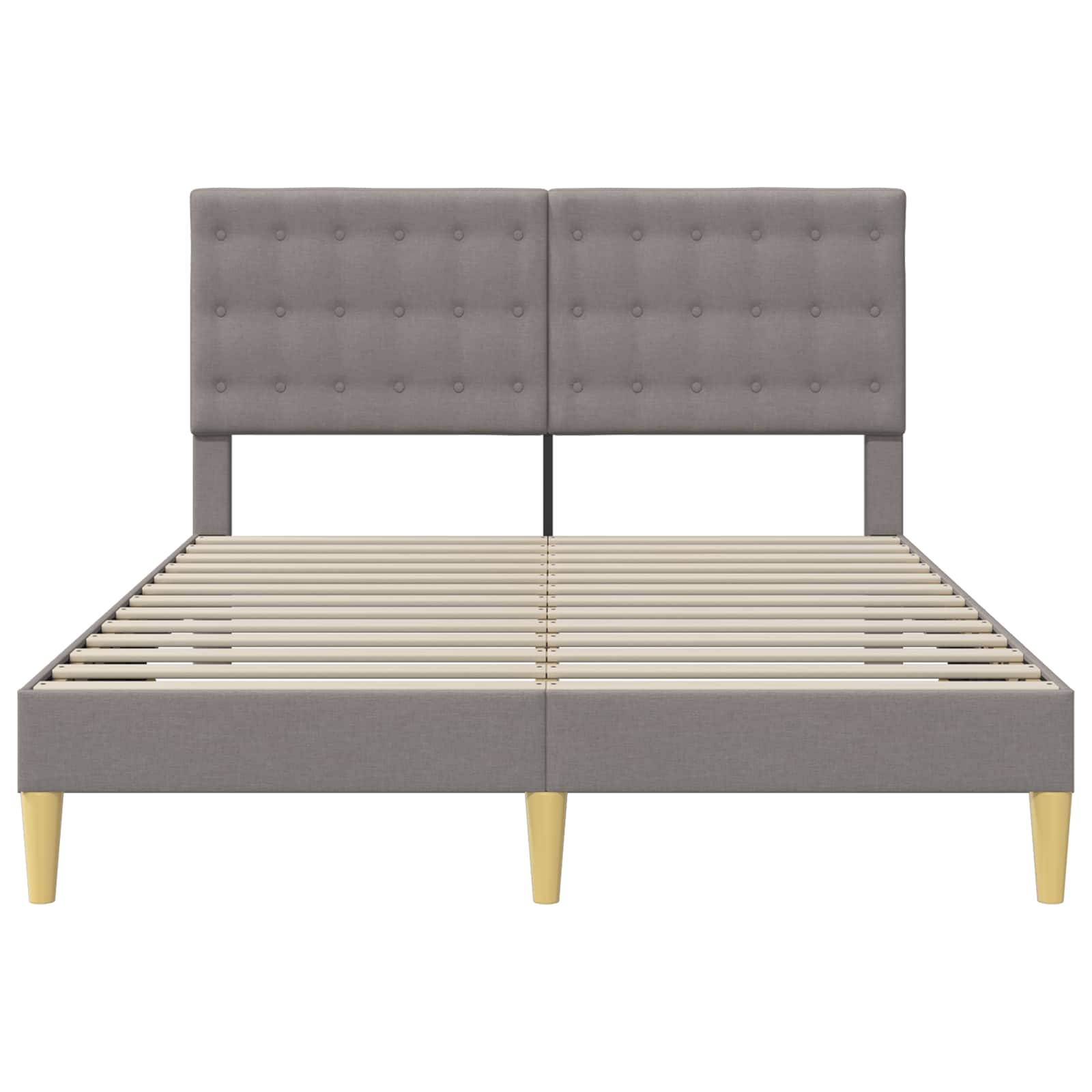 Bettrahmen mit Kopfteil Taupe 140 x 190 cm Stoff