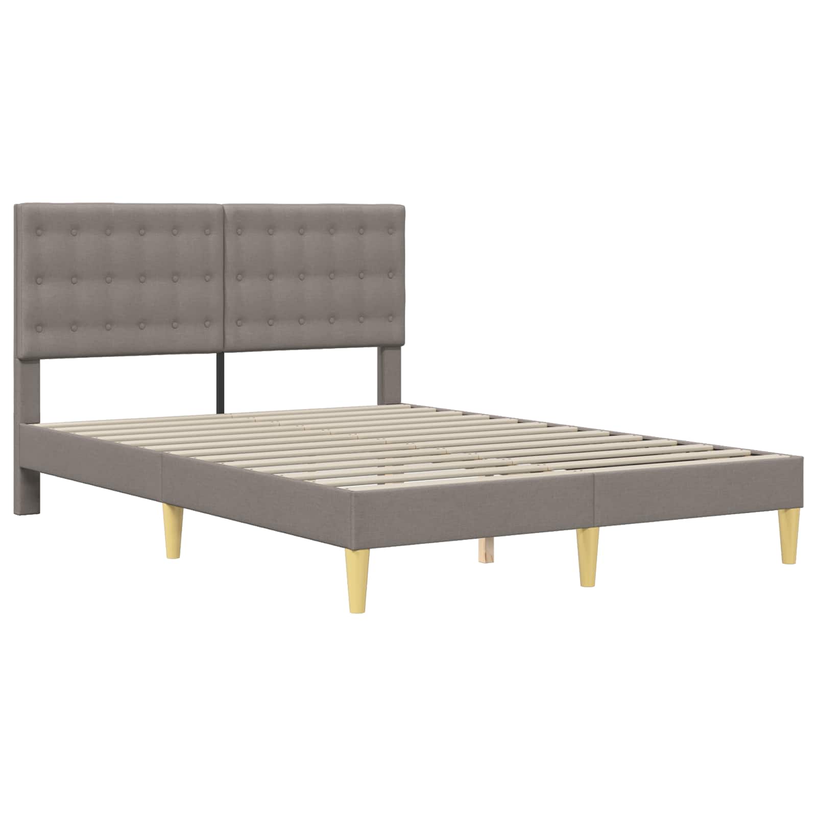 Bettrahmen mit Kopfteil Taupe 140 x 200 cm Stoff