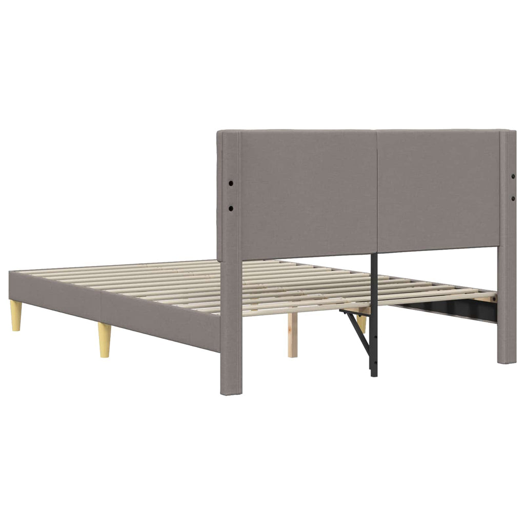 Bettrahmen mit Kopfteil Taupe 160 x 200 cm Stoff
