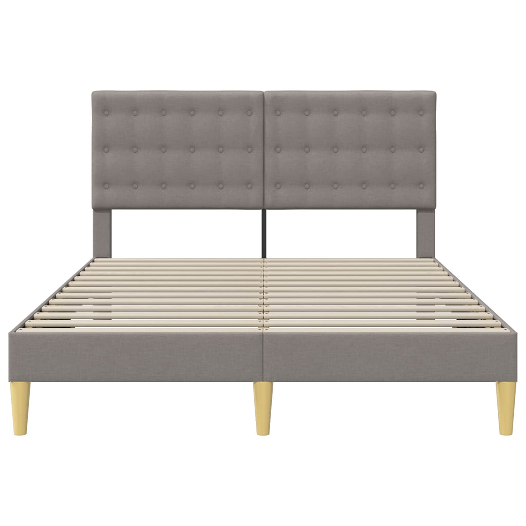Bettrahmen mit Kopfteil Taupe 160 x 200 cm Stoff