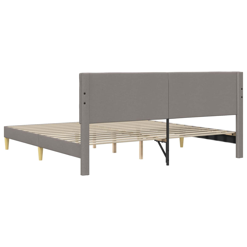 Bettrahmen mit Kopfteil Taupe 180 x 200 cm Stoff