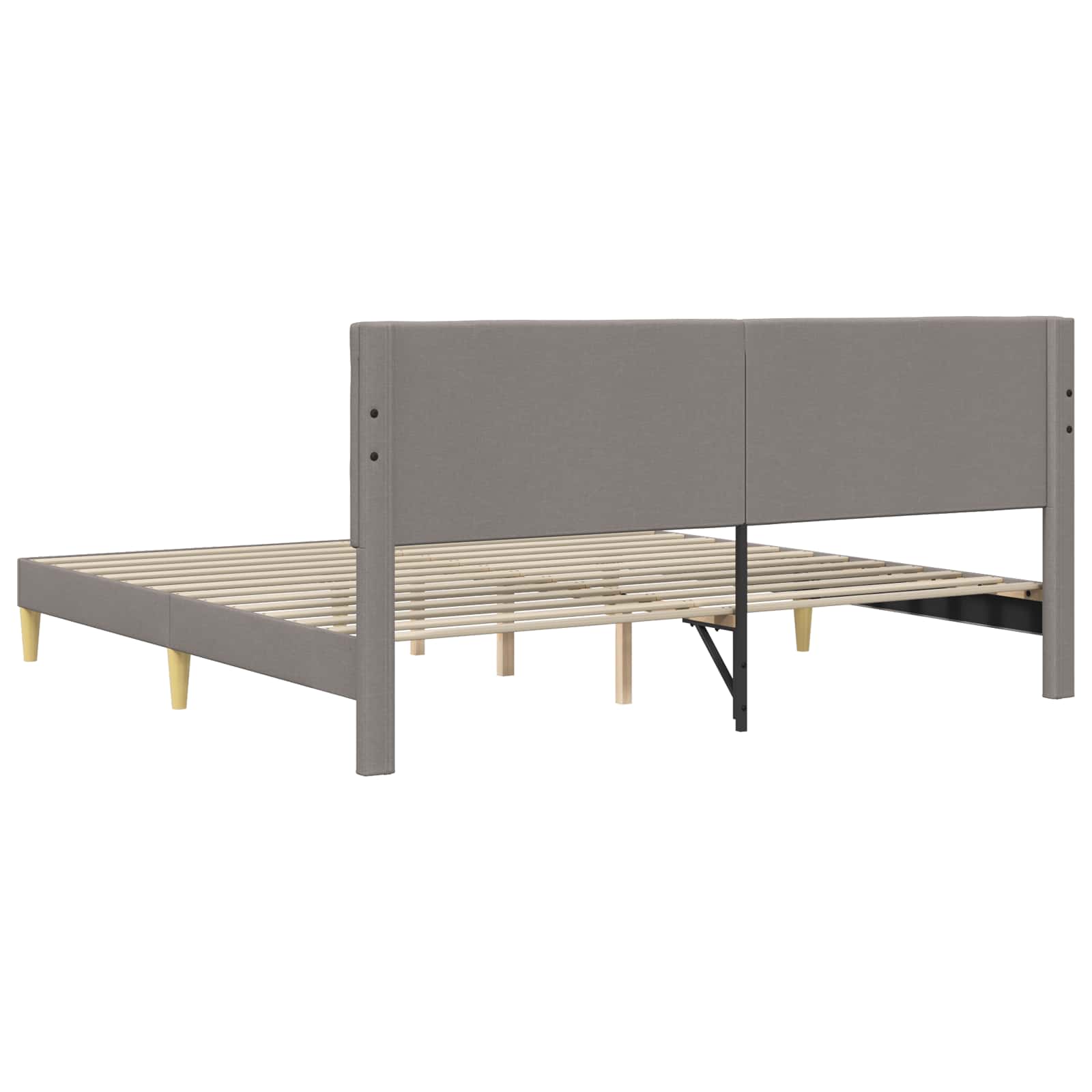 Bettrahmen mit Kopfteil Taupe 180 x 200 cm Stoff