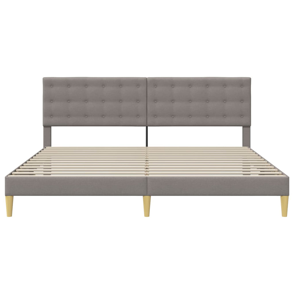 Bettrahmen mit Kopfteil Taupe 180 x 200 cm Stoff