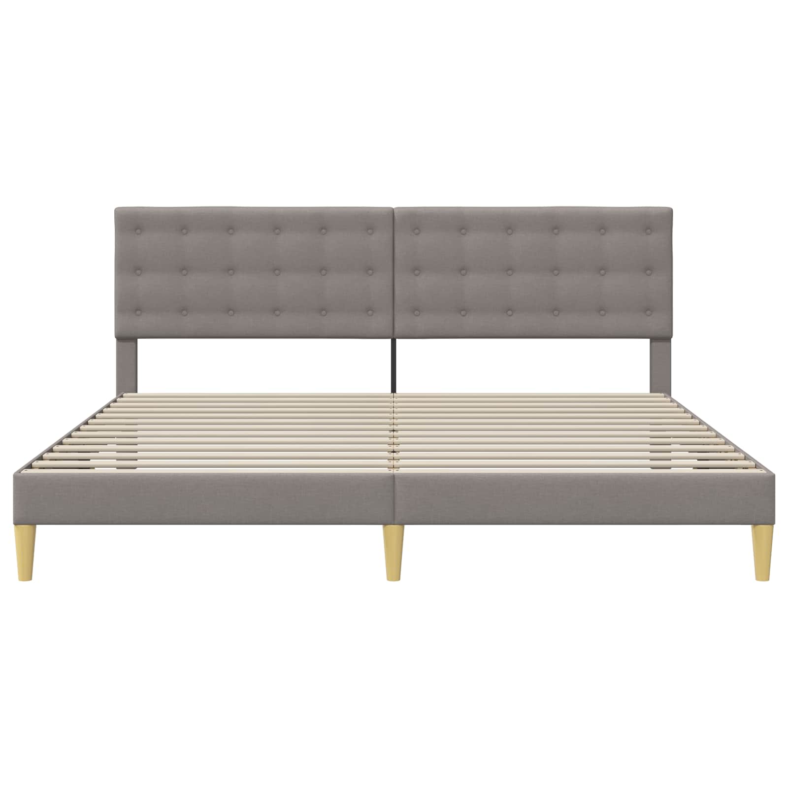 Bettrahmen mit Kopfteil Taupe 180 x 200 cm Stoff