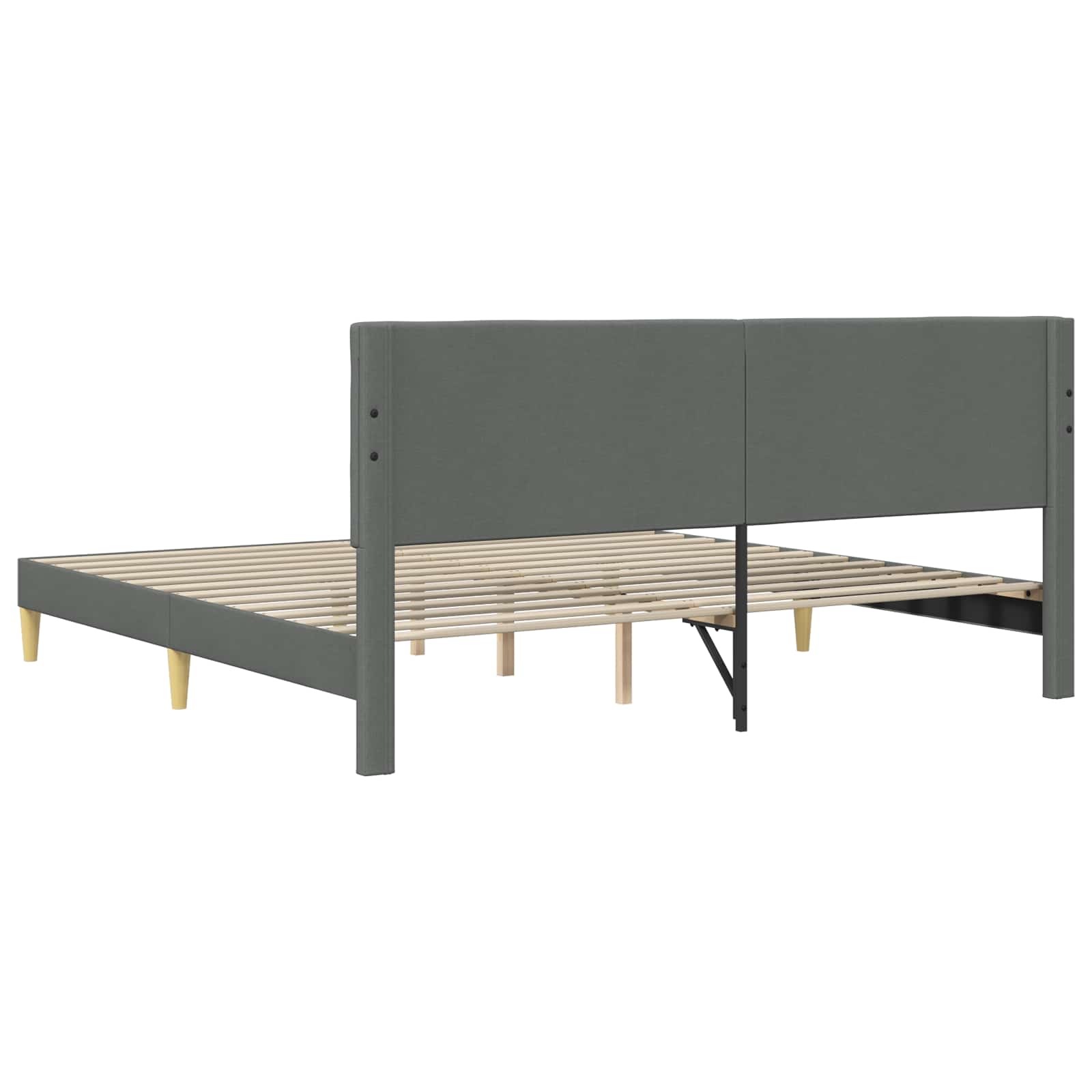 Bettrahmen mit Kopfteil Dunkelgrau 200 x 200 cm Stoff