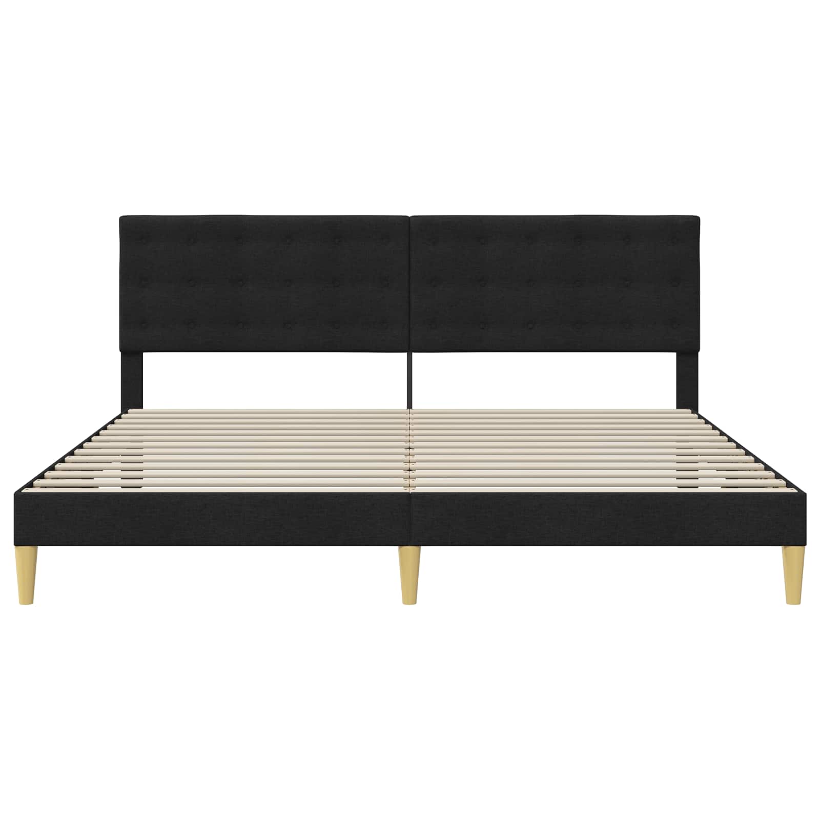 Bettrahmen mit Kopfteil Schwarz 200 x 200 cm Stoff