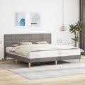 Bettrahmen mit Kopfteil Taupe 200 x 200 cm Stoff