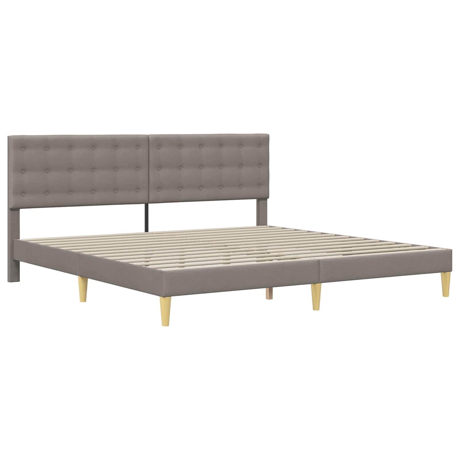 Bettrahmen mit Kopfteil Taupe 200 x 200 cm Stoff