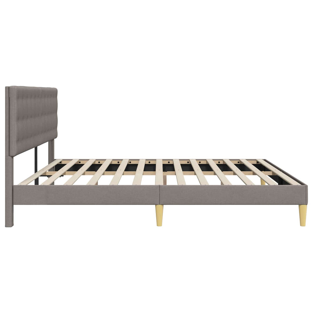 Bettrahmen mit Kopfteil Taupe 200 x 200 cm Stoff