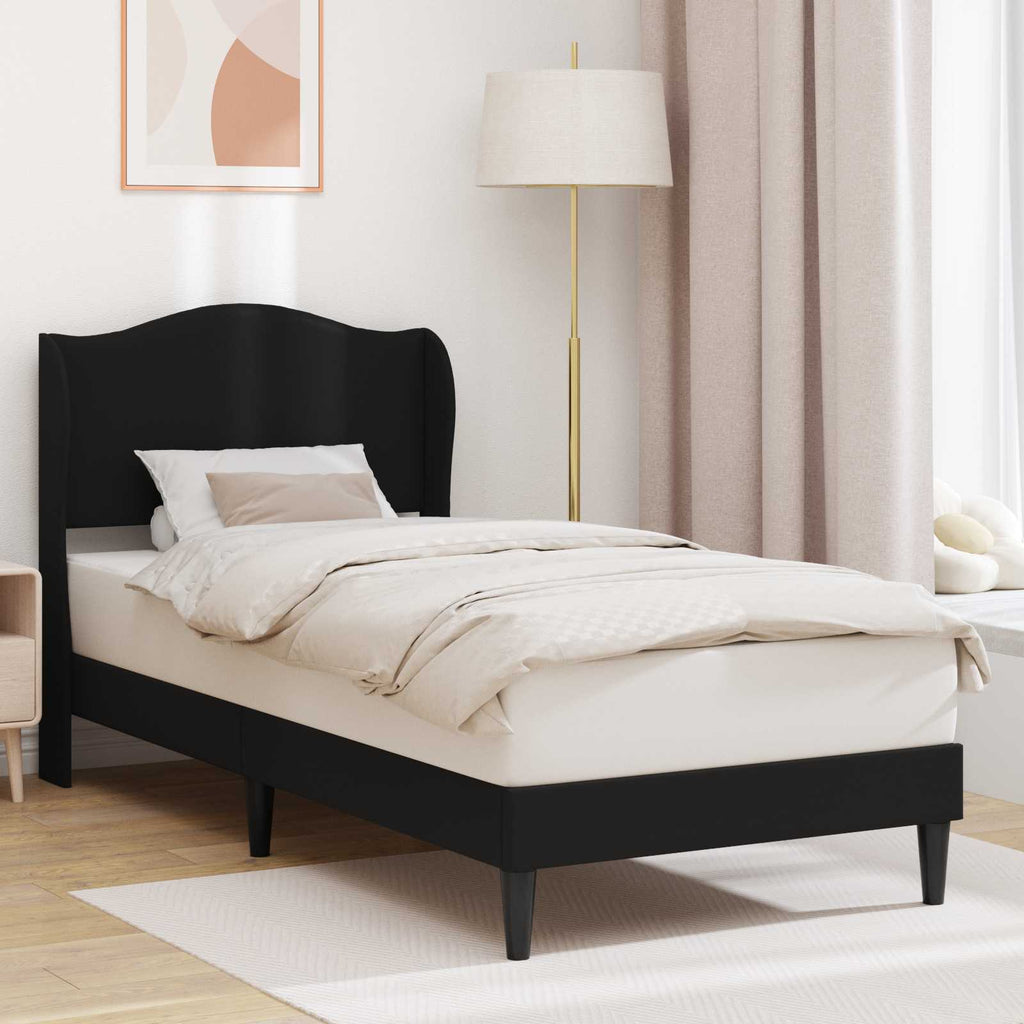 Bettrahmen mit Kopfteil Schwarz 80 x 200 cm Kunstleder