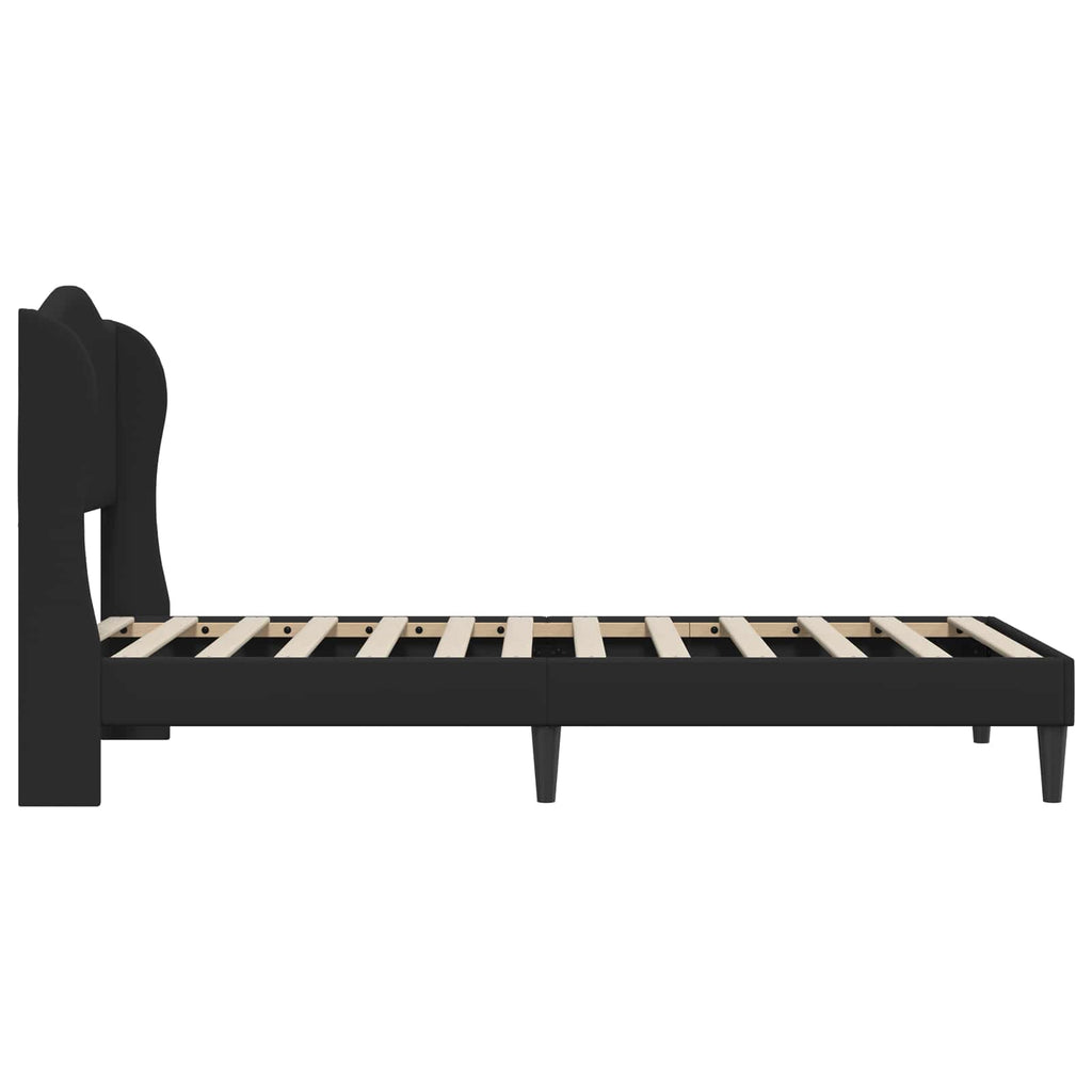 Bettrahmen mit Kopfteil Schwarz 80 x 200 cm Kunstleder