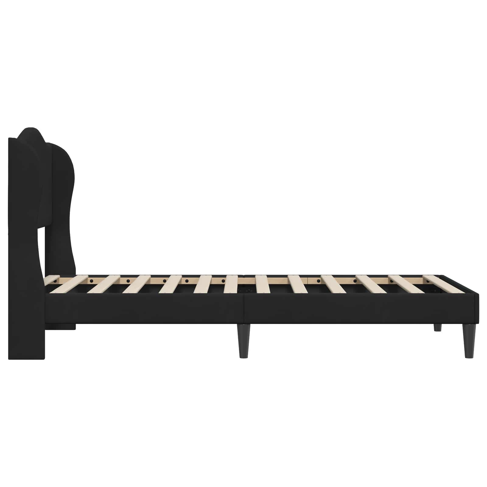 Bettrahmen mit Kopfteil Schwarz 80 x 200 cm Samt