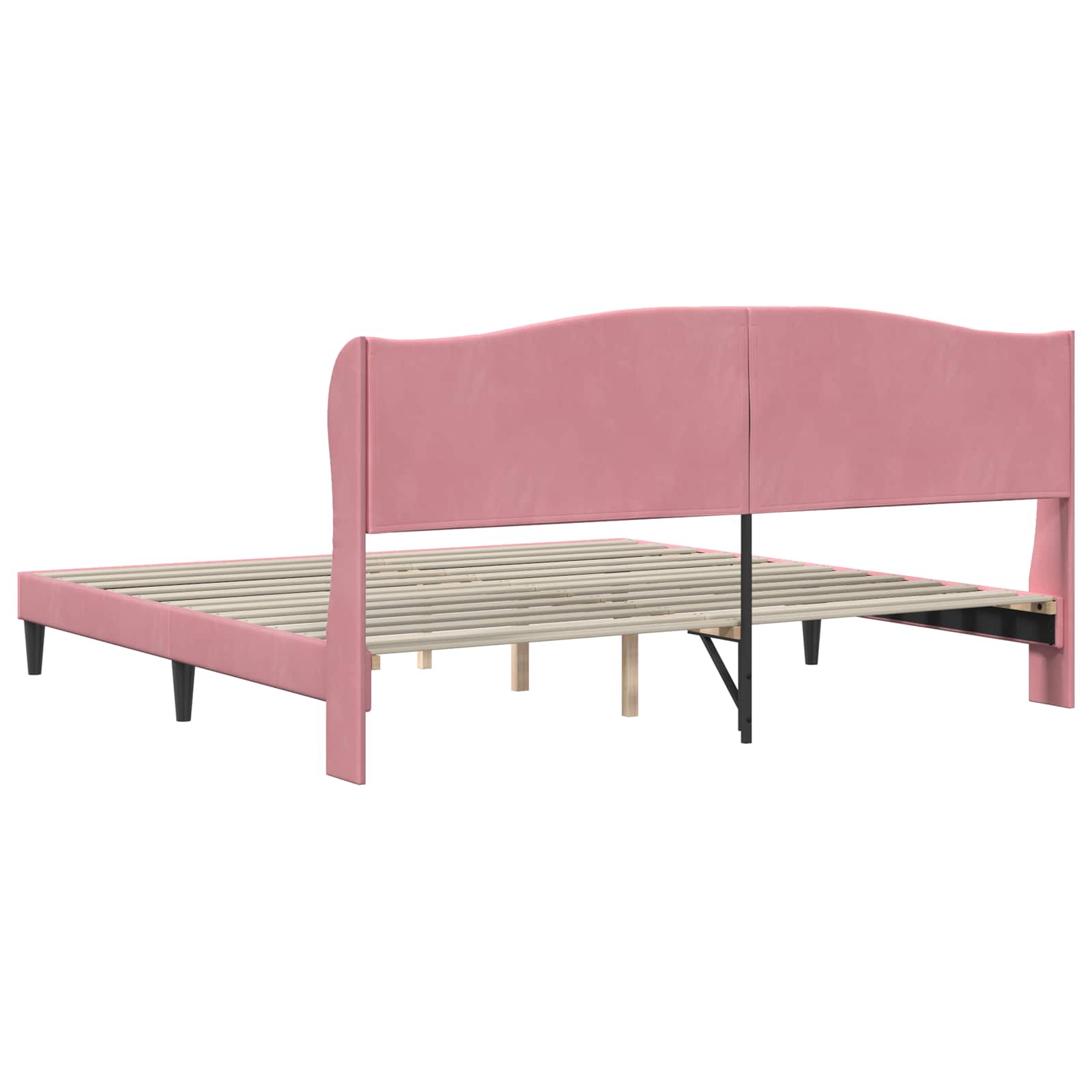 Bettrahmen mit Kopfteil Rosa 200 x 200 cm Samt