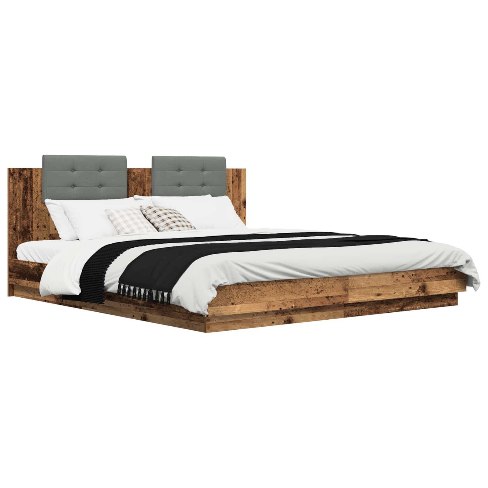 Bettgestell mit Kopfteil Altholz 180 x 200 cm Holzwerkstoff