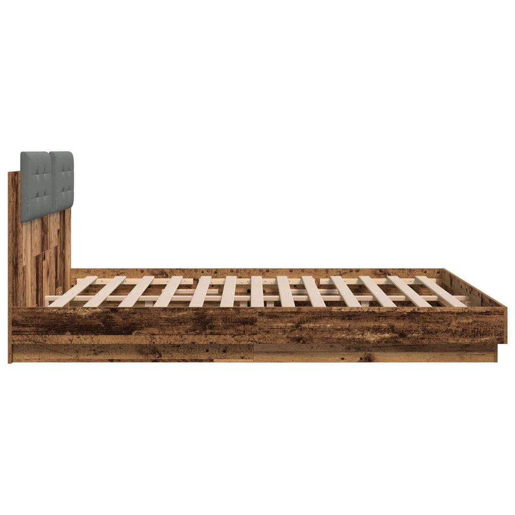 Bettgestell mit Kopfteil Altholz 180 x 200 cm Holzwerkstoff