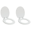 Soft-Close Toilettensitz 2 pcs Weiß 44 x 38 cm MDF-Platte