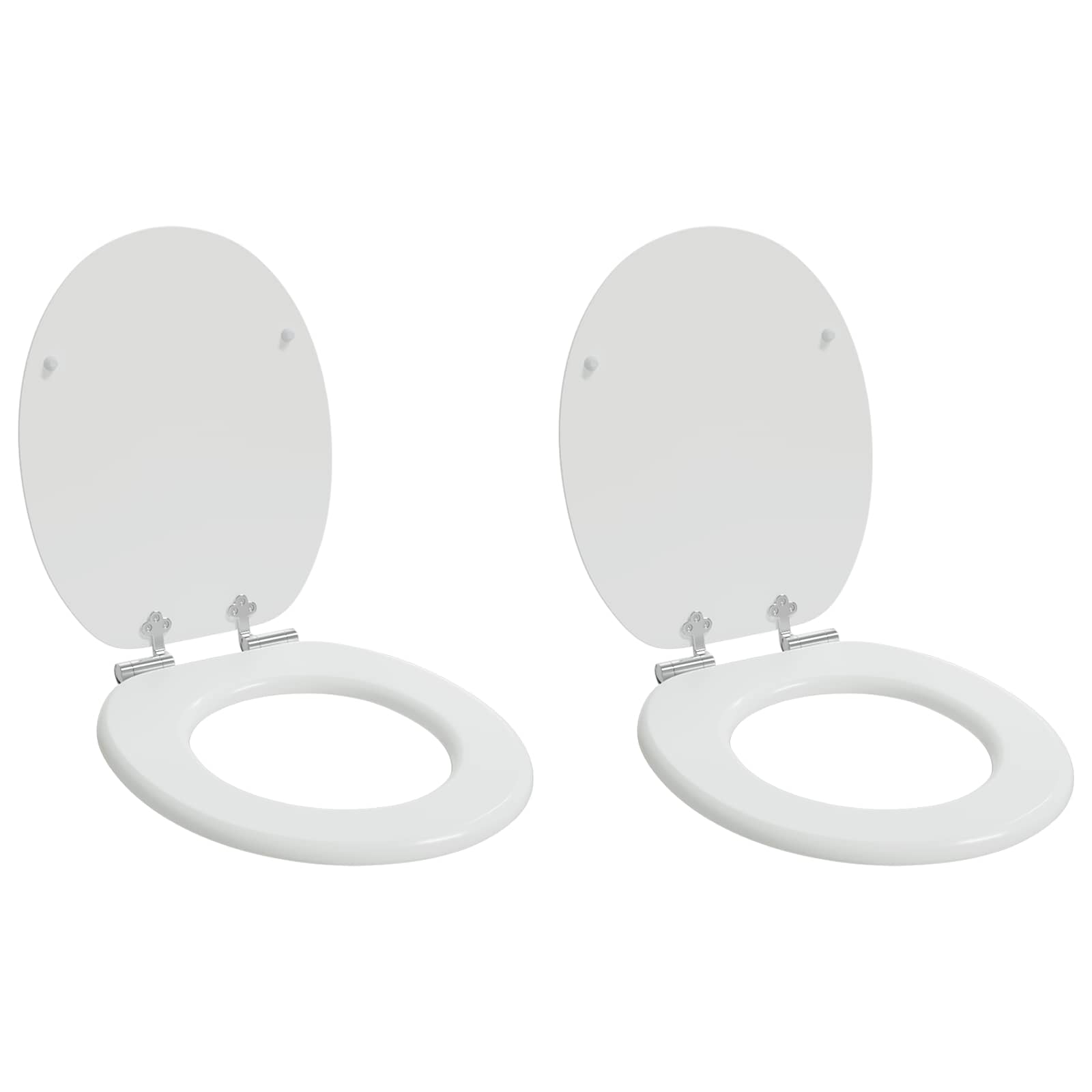 Soft-Close Toilettensitz 2 pcs Weiß 44 x 38 cm MDF-Platte