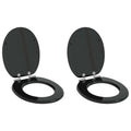 Soft-Close Toilettensitz 2 pcs Schwarz 44 x 38 cm MDF-Platte