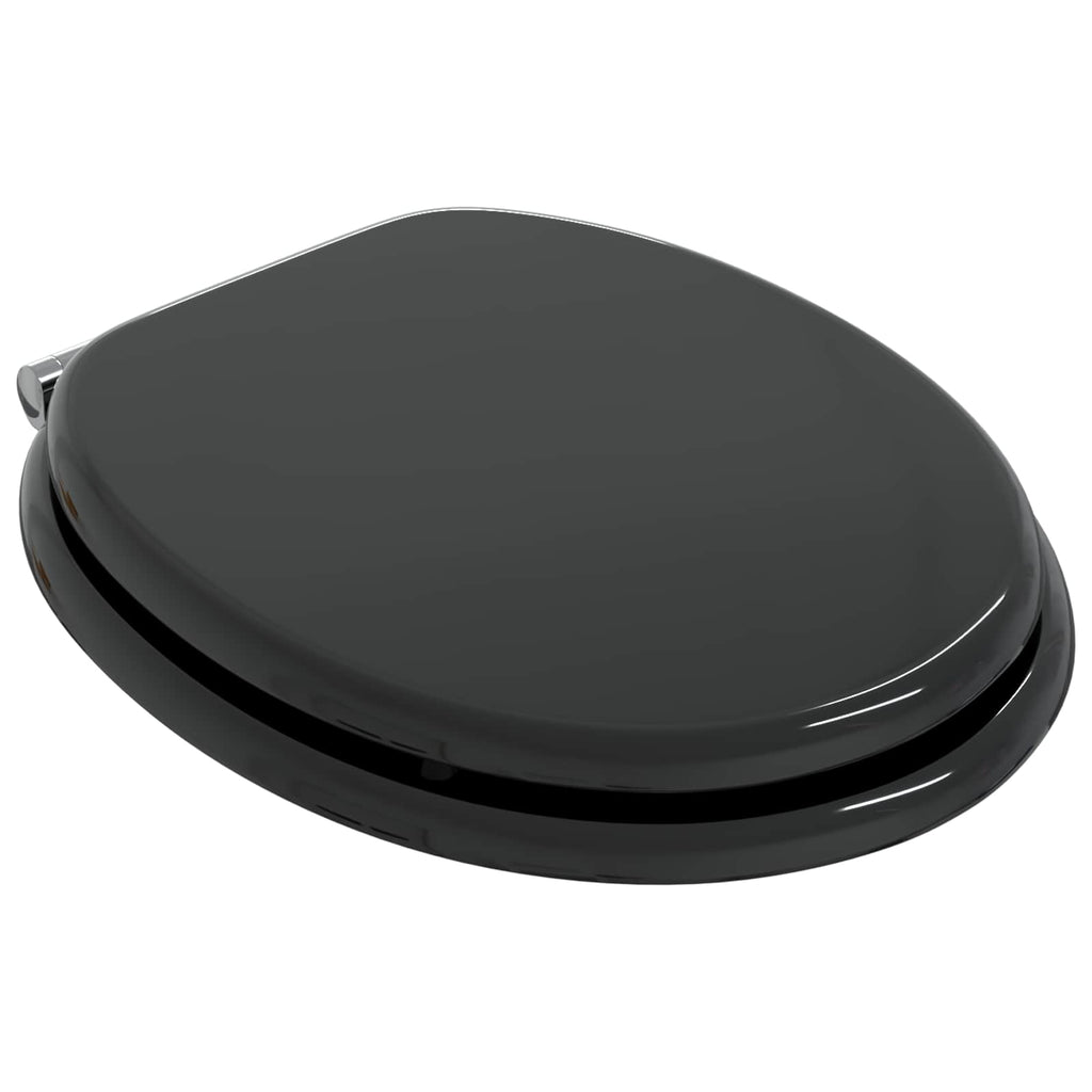 Soft-Close Toilettensitz 2 pcs Schwarz 44 x 38 cm MDF-Platte