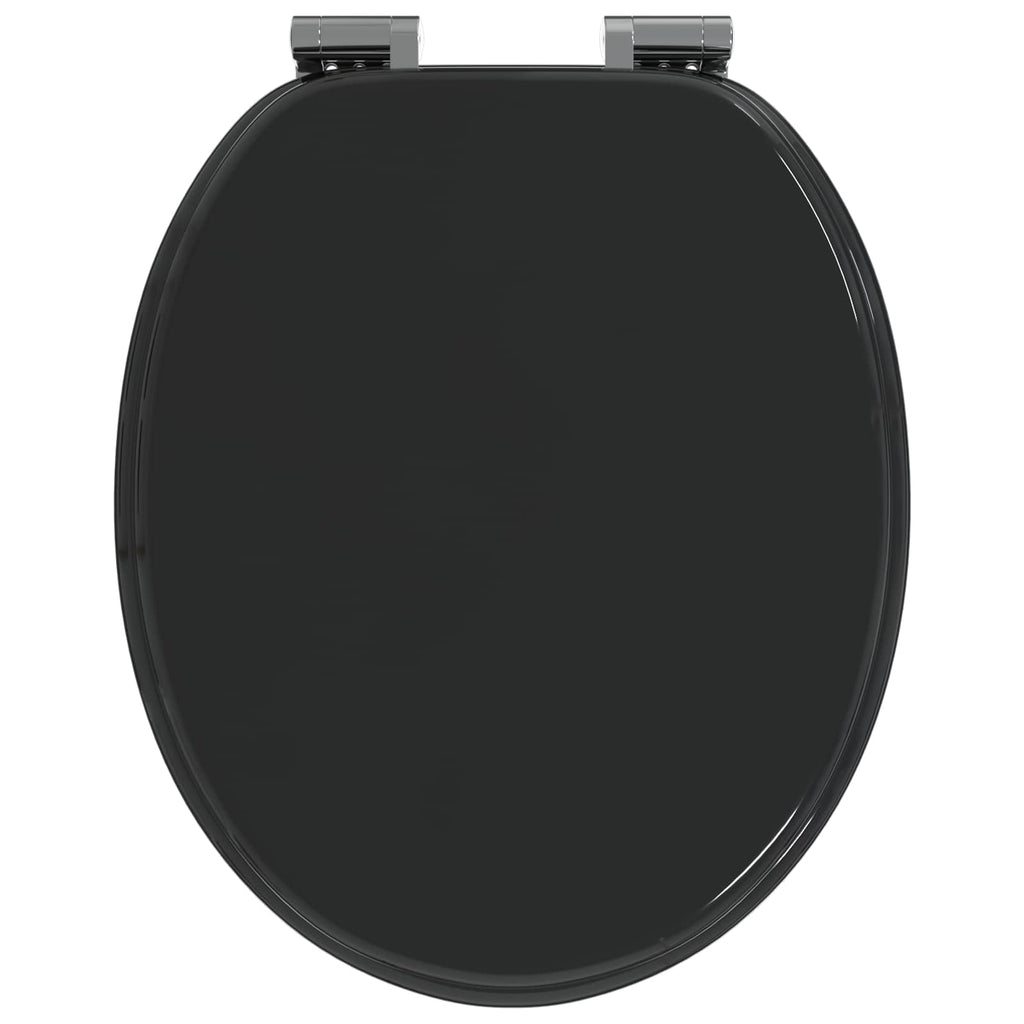 Soft-Close Toilettensitz 2 pcs Schwarz 44 x 38 cm MDF-Platte
