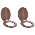 Soft-Close Toilettensitz 2 pcs Braun 44 x 38 cm MDF-Platte