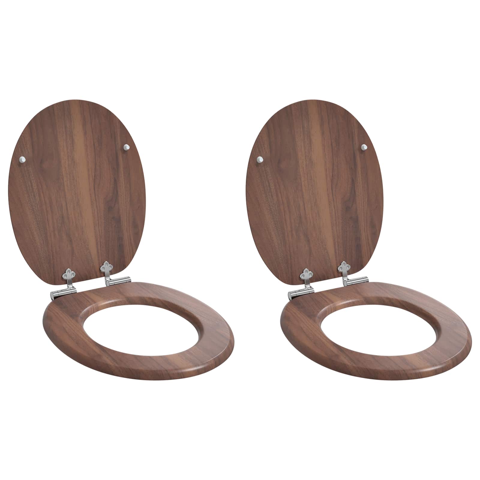 Soft-Close Toilettensitz 2 pcs Braun 44 x 38 cm MDF-Platte