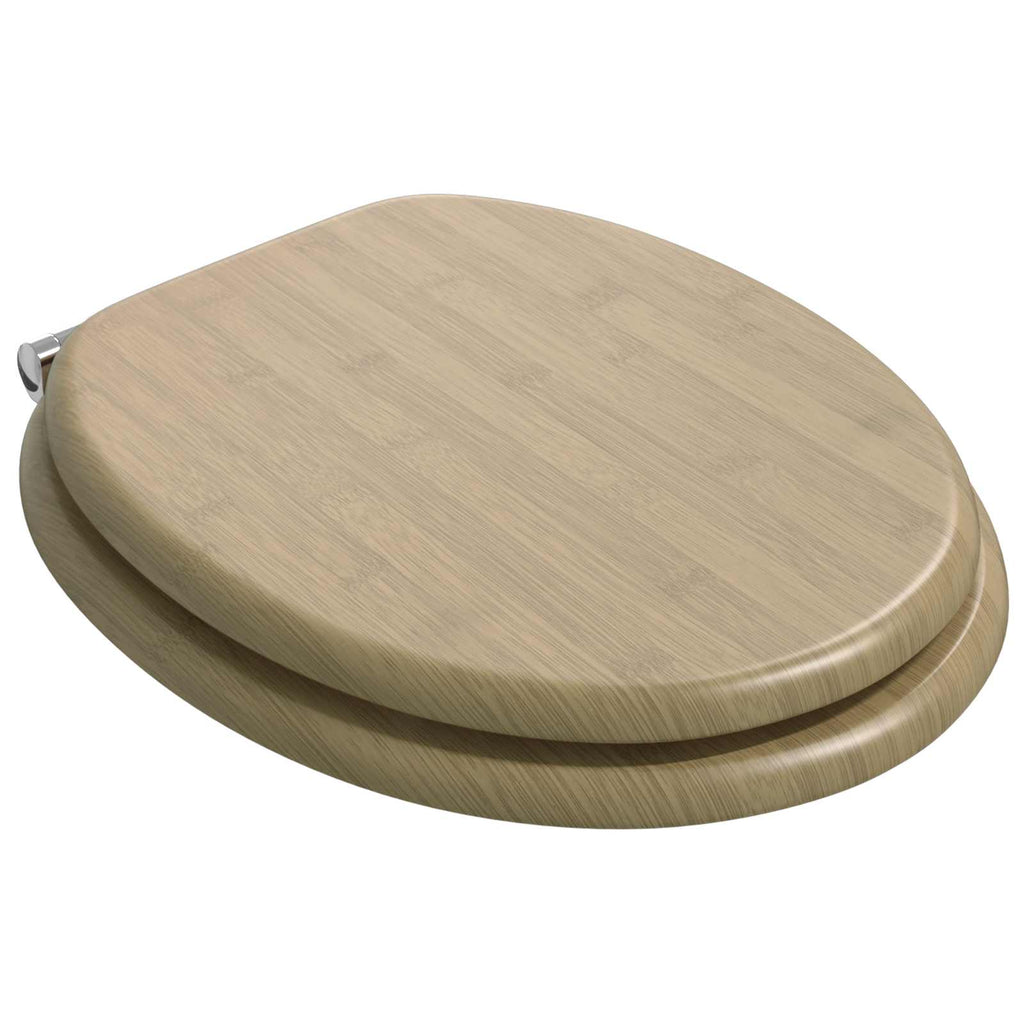 Soft-Close Toilettensitz 2 pcs Heller Bambusfarbton 44 x 38 cm