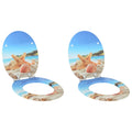 Soft-Close Toilettensitz 2 pcs Meeres Muschel 44 x 38 cm
