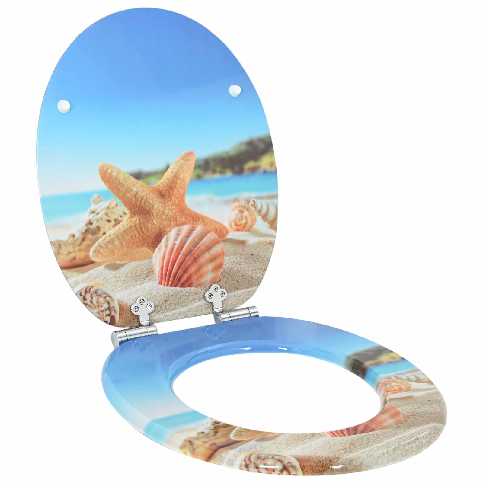 Soft-Close Toilettensitz 2 pcs Meeres Muschel 44 x 38 cm