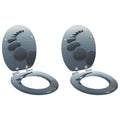 Soft-Close Toilettensitz 2 pcs Grau 44 x 38 cm MDF-Platte